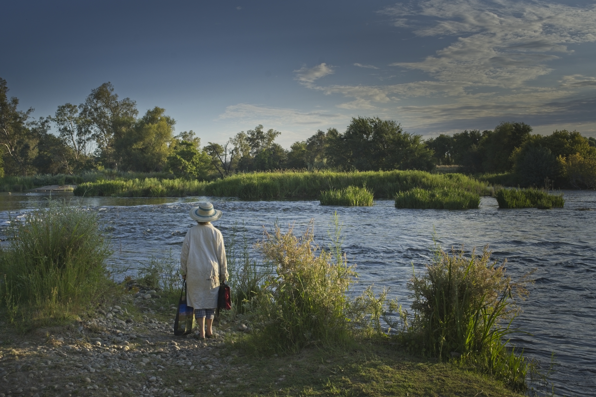 Annette Heacox views the American River